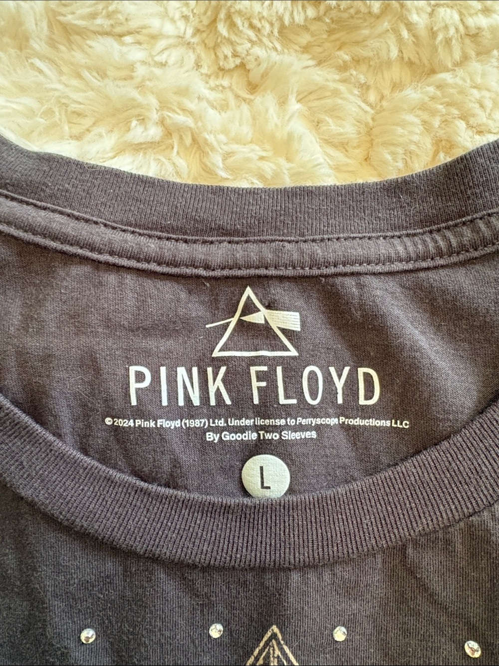 Pink Floyd Women's Black Cropped Graphic Tank Top Rhinestone - Picture 2 of 7